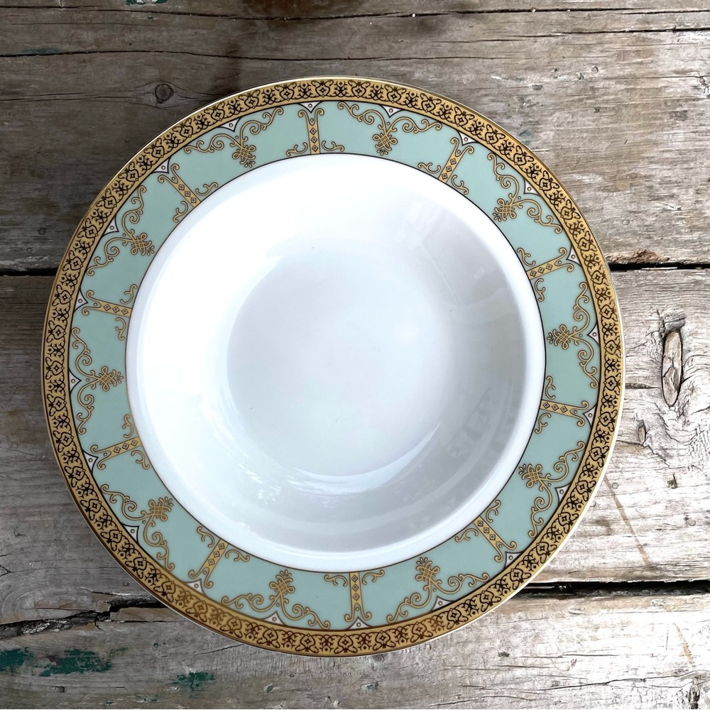 Palate & Plate blue & gold bands and scrolls new